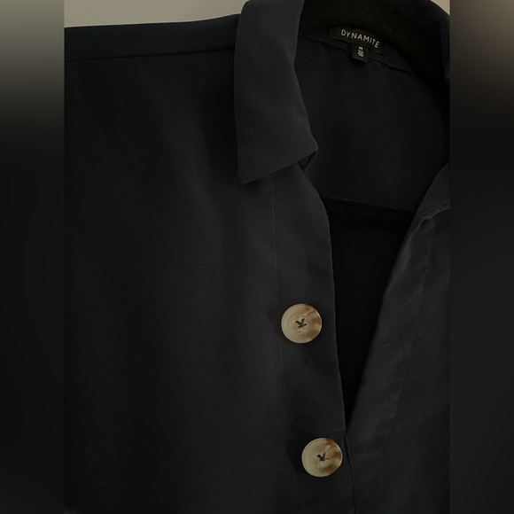 Navy blouse with button detail - Picture 2 of 4